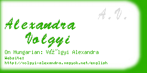 alexandra volgyi business card